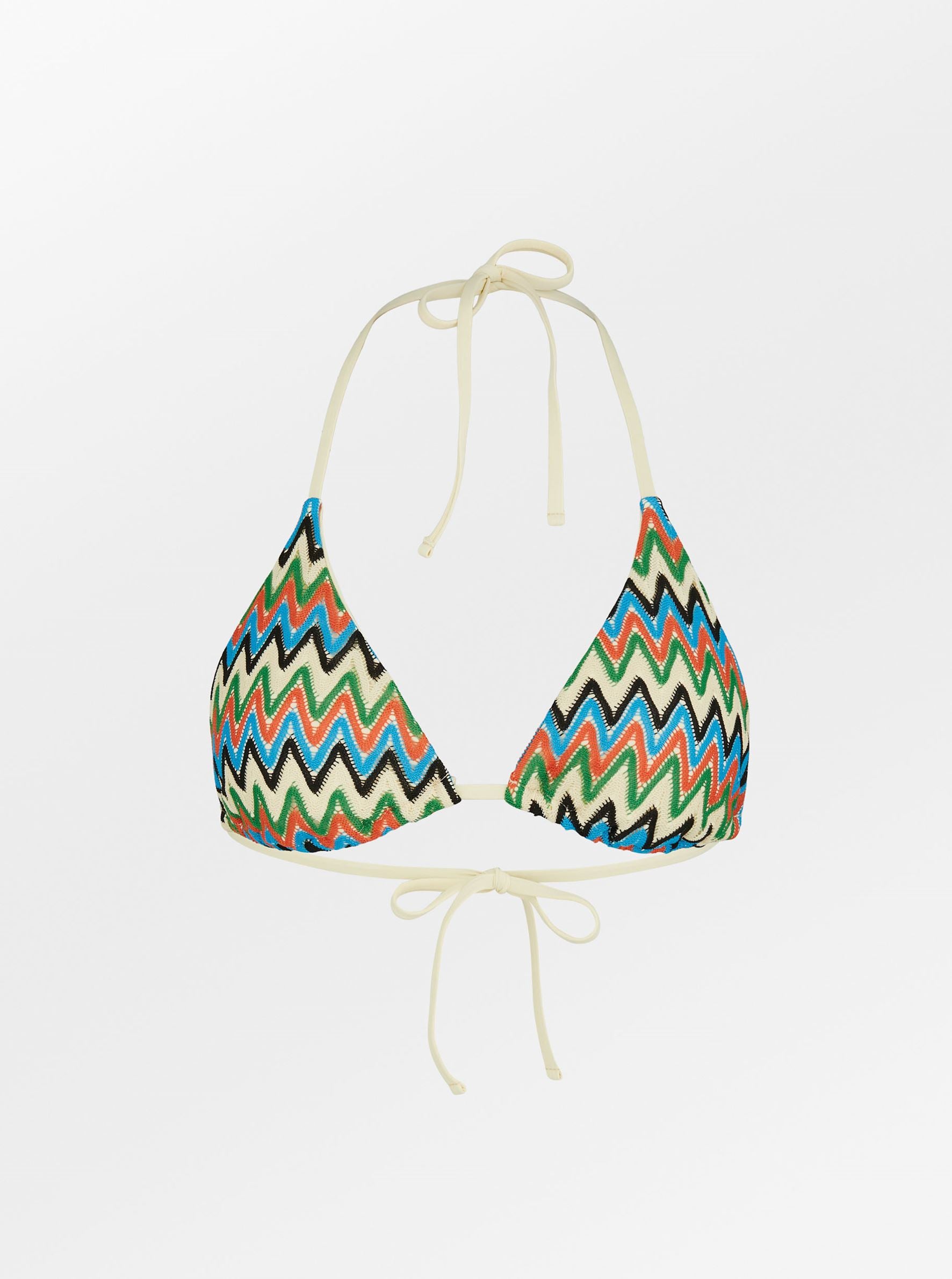 Amber Bikini Top - Coral/Blue Clothing BeckSöndergaard