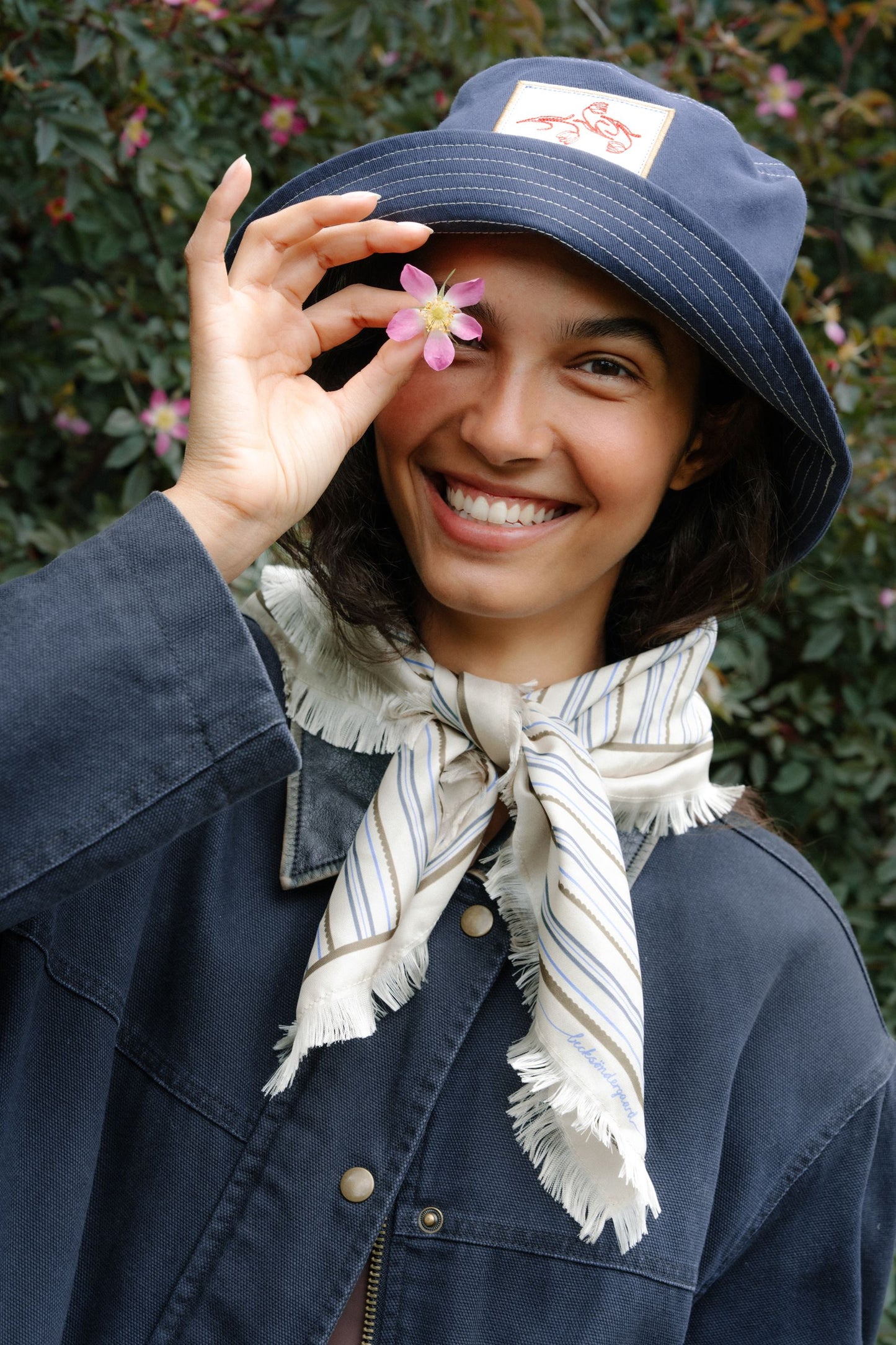 Becksöndergaard, Scallopia Striped Sia Scarf - Birch White, scarves, scarves, scarves, scarves