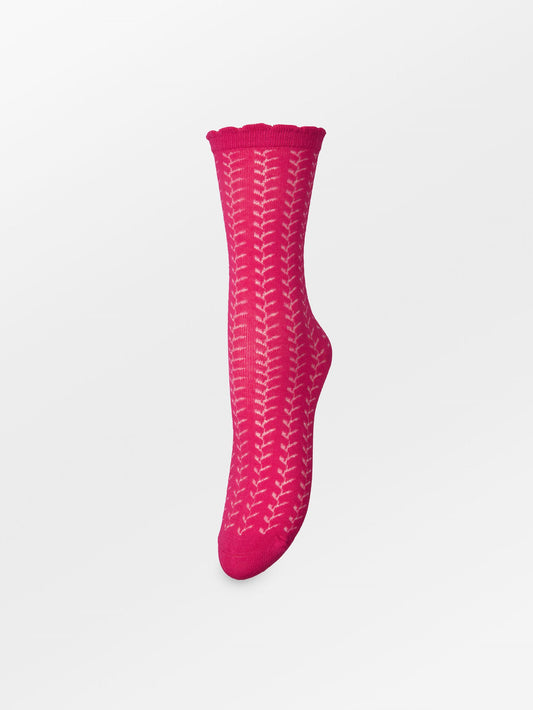 Becksöndergaard, Leofa Cotta Sock - Carmine Pink, socks, sale, sale, socks, noos, black week, black week, noos, socks