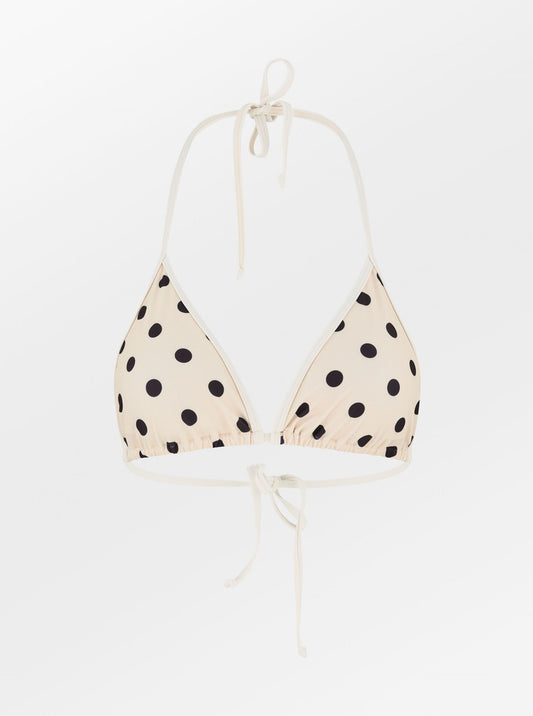 Becksöndergaard, Contrast Maxi Polka Bel Bikini Top - Buttercream White, swimwear, swimwear