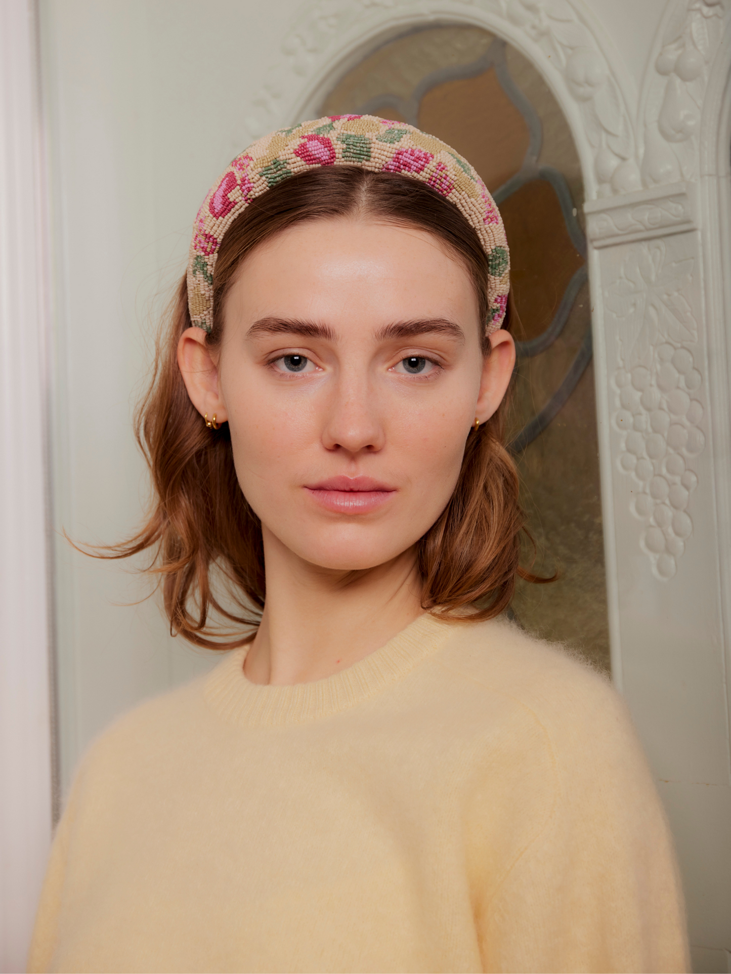 Becksöndergaard, Tapelia Wide Beaded Hairbrace - Summer Sand, accessories, accessories, accessories