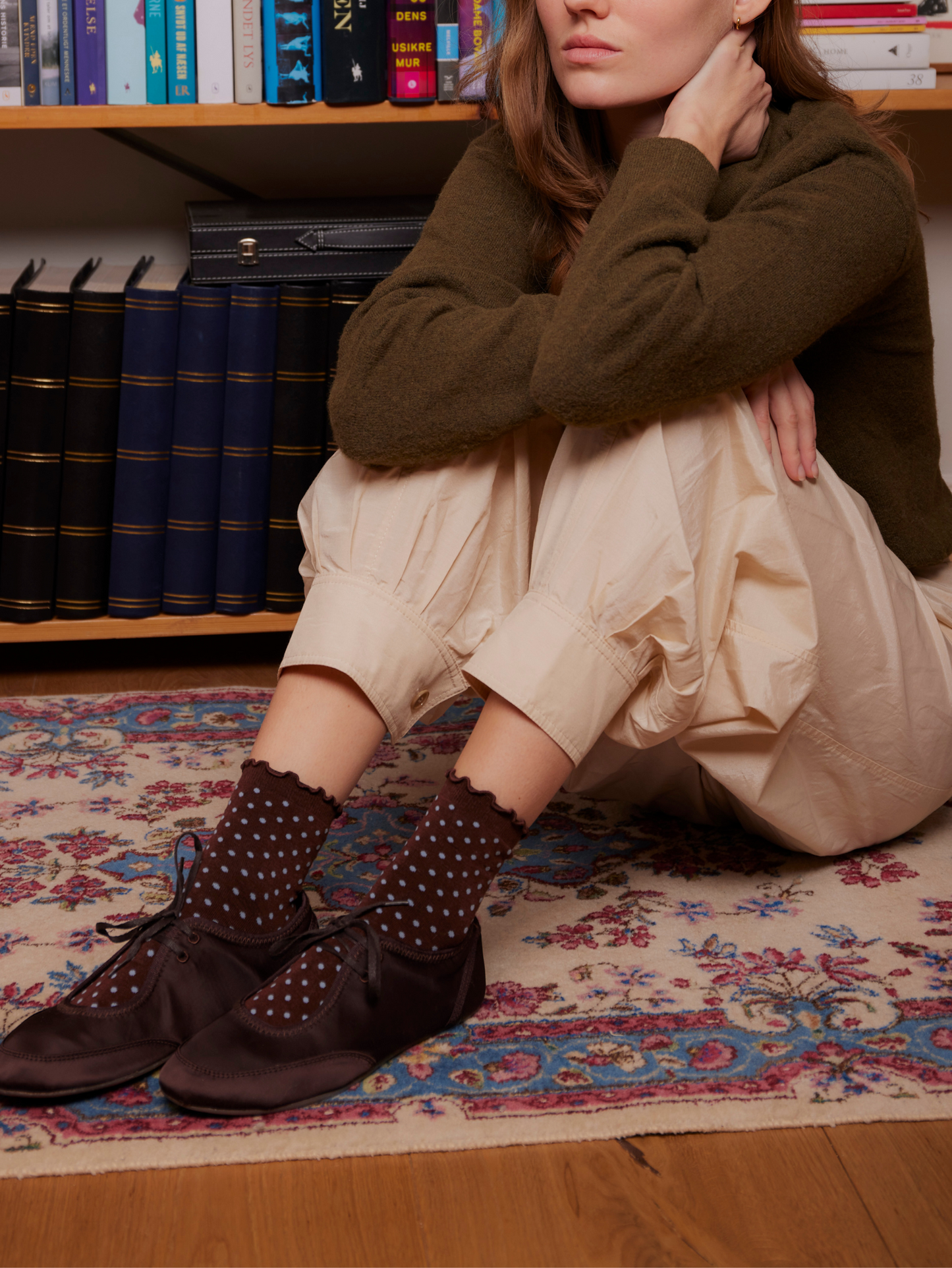 Becksöndergaard, Dotted Frilla Short Sock - Chocolate Brown, socks, socks