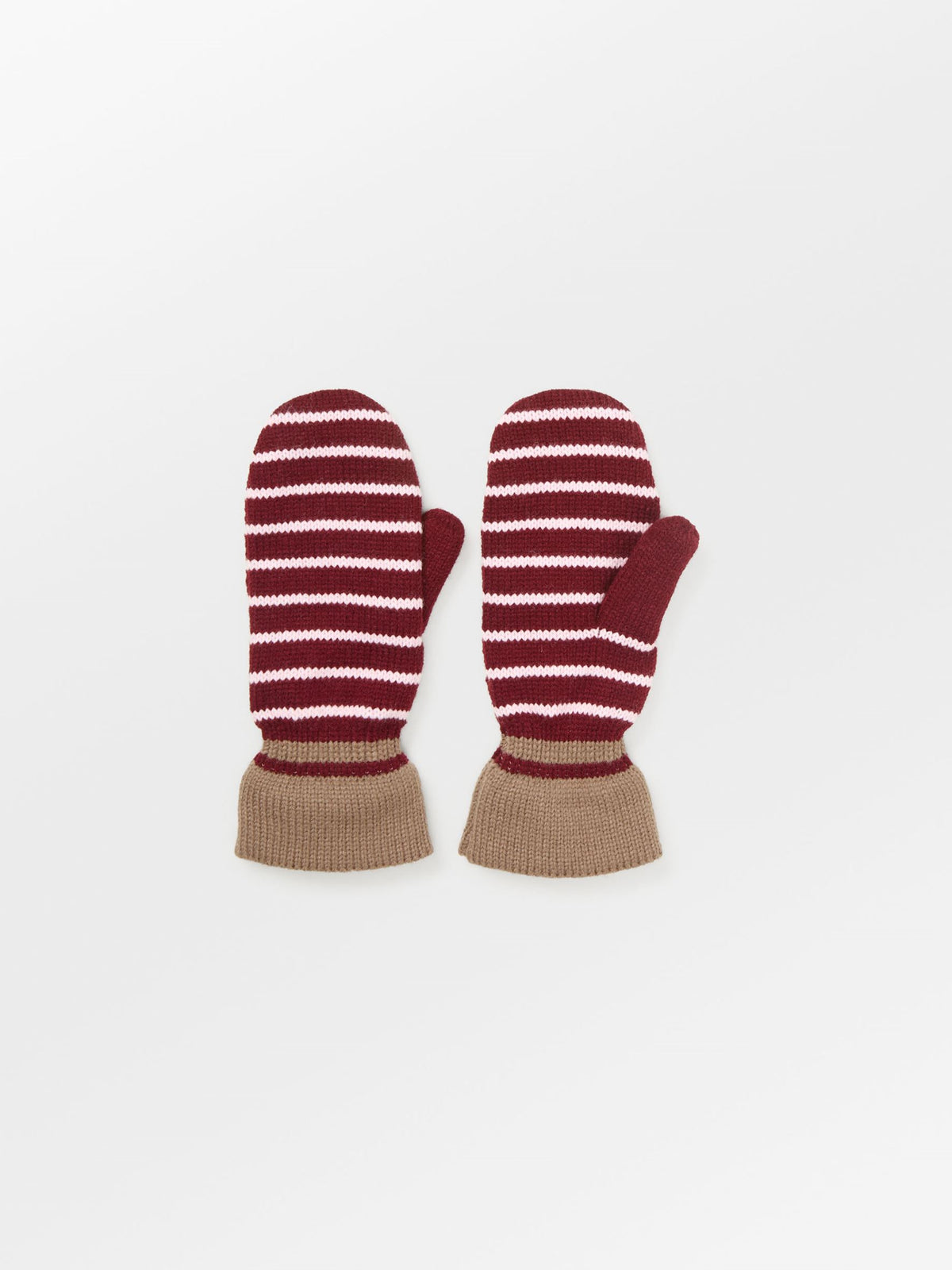 Becksöndergaard, Thin Striped Emerald Mittens - Burgundy, accessories, accessories, winter accessories, winter accessories, black week