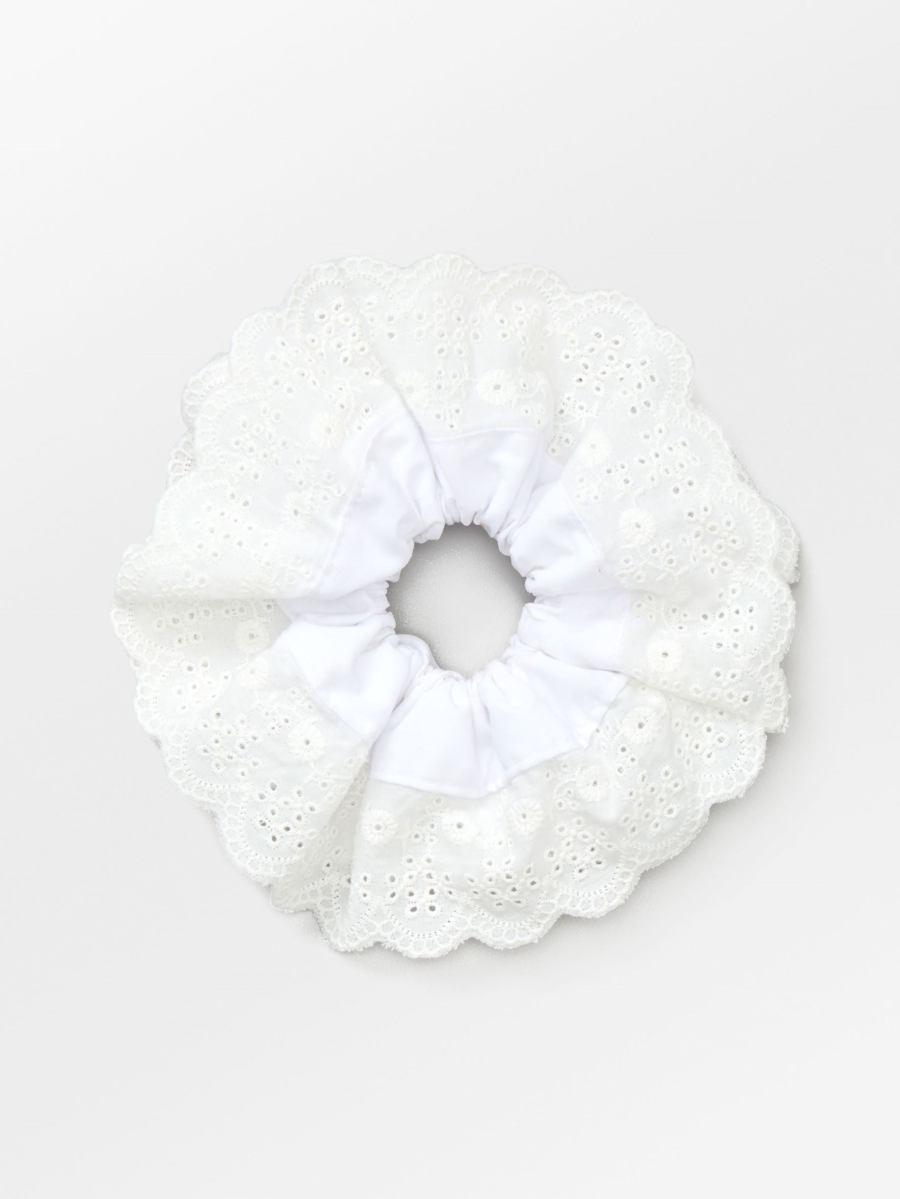 Becksöndergaard, Musa Anglaise Scrunchie - White, accessories, archive, archive, sale, sale, sale