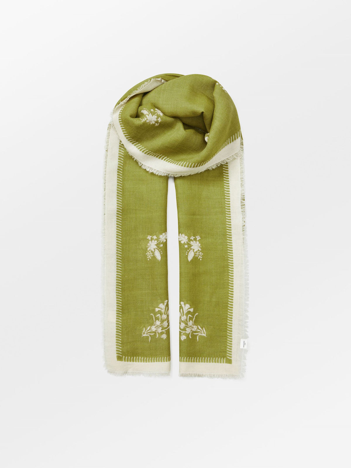 Becksöndergaard, Flostella Siw Scarf - Golden Cypress Green, scarves, scarves, scarves