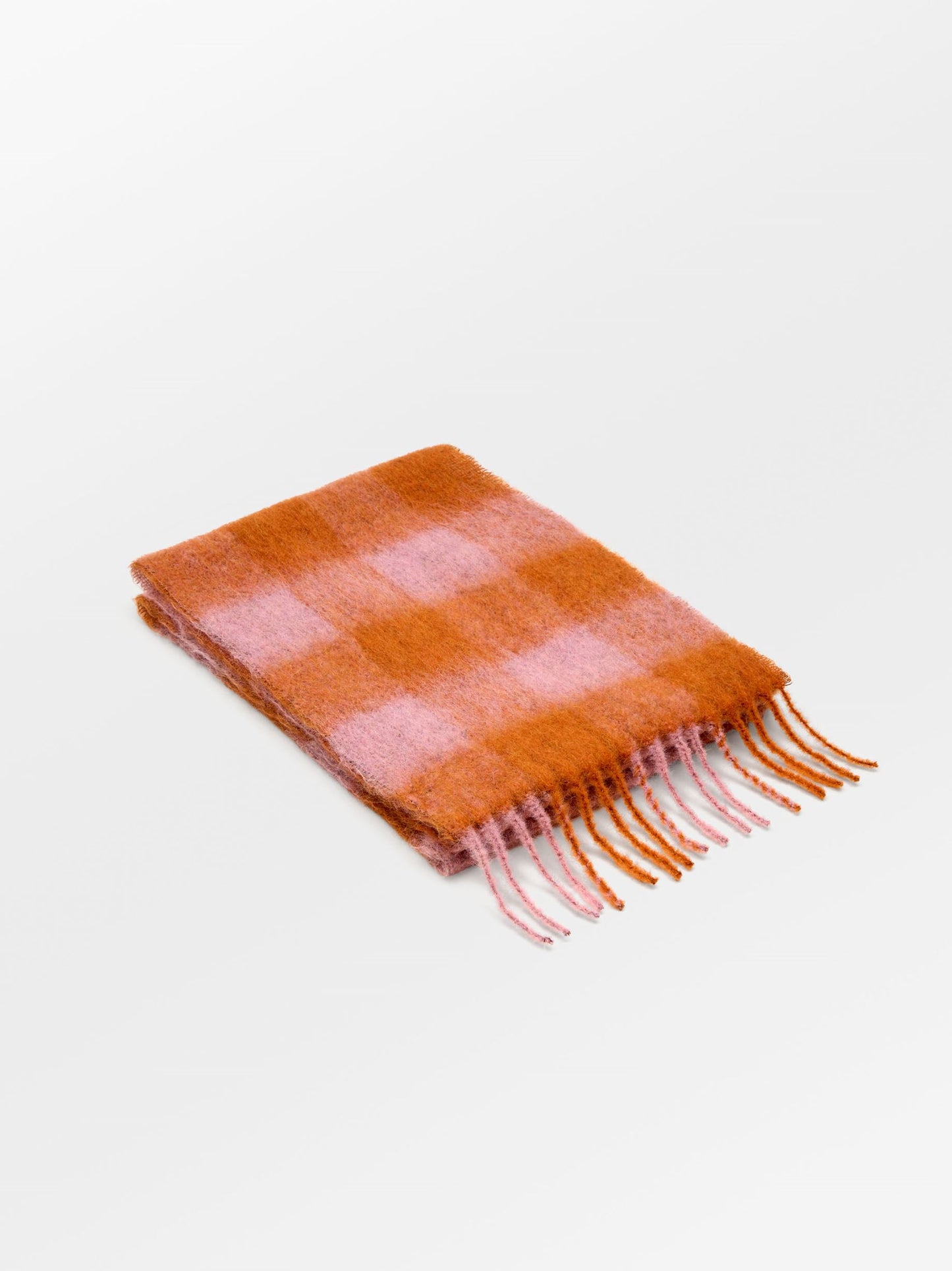 Check Mincho Scarf - Orange OneSize BeckSöndergaard