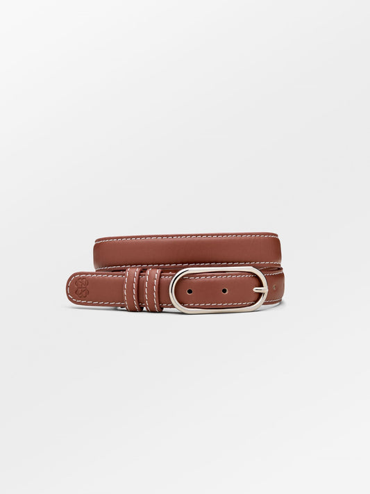 Glossy Nola Leather Belt - Brown Clothing BeckSöndergaard