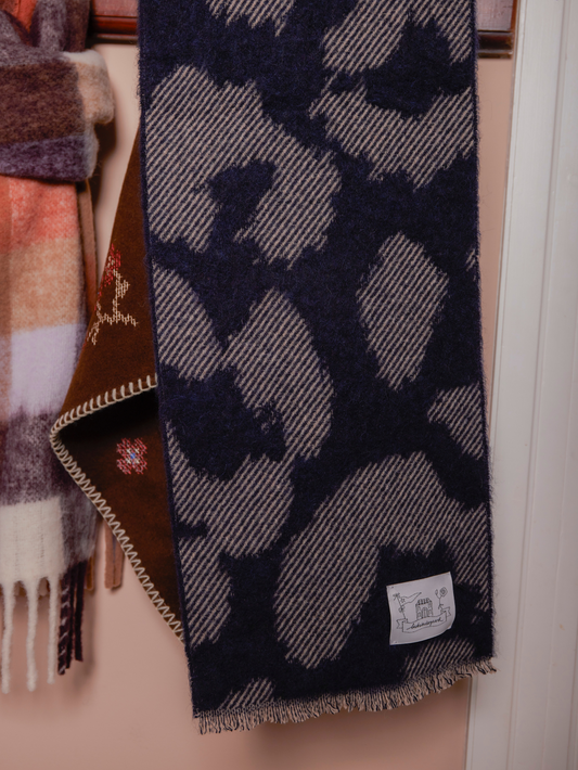 Becksöndergaard, Graphileola Wool Scarf - Naval Academy Blue, scarves, scarves, winter accessories, winter accessories