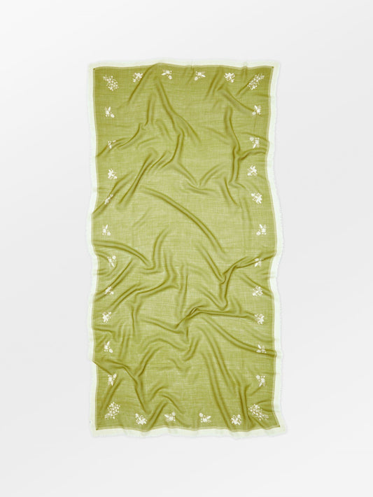 Becksöndergaard, Flostella Siw Scarf - Golden Cypress Green, scarves, scarves, scarves, winter accessories