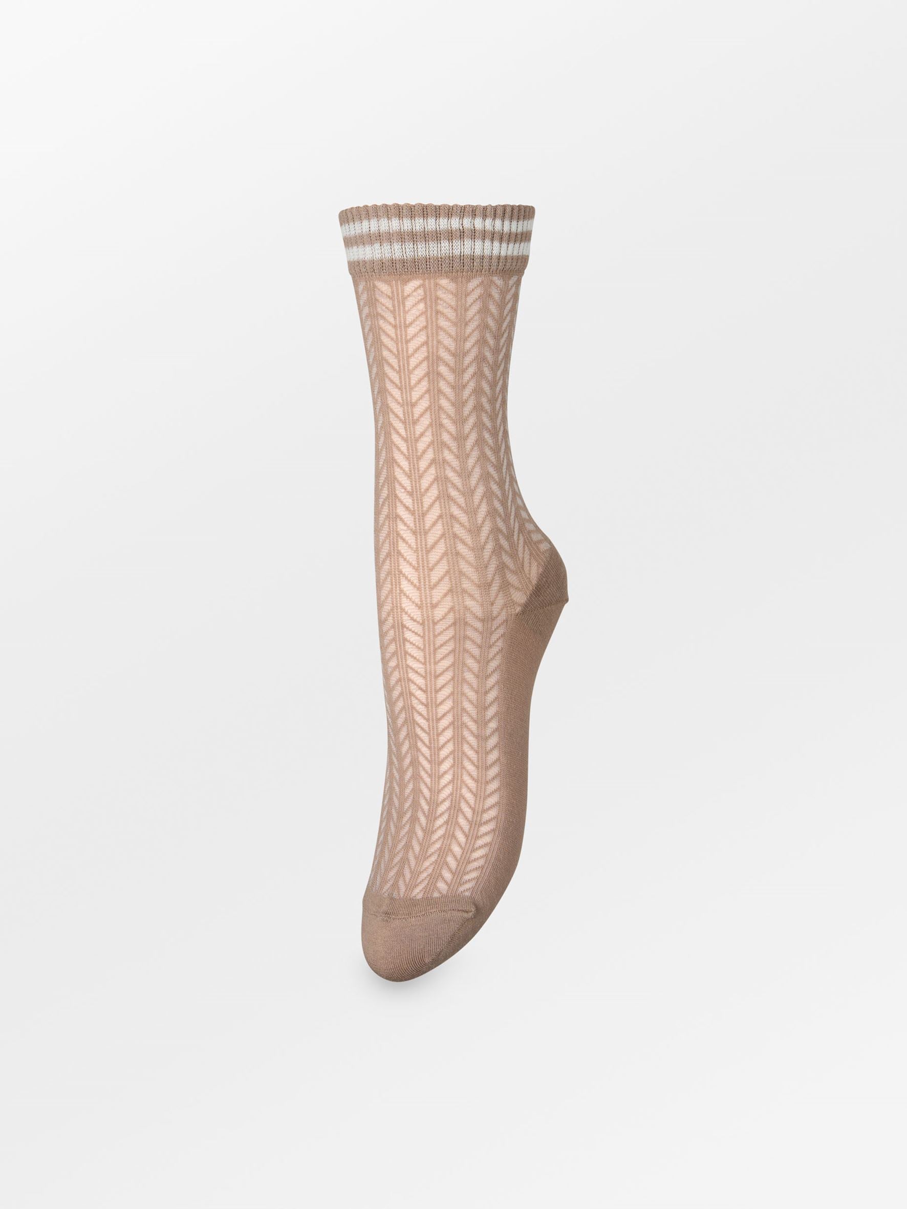 Becksöndergaard, Zilla Sporty Cotta Sock - Fungi Brown/Birch White, socks, sale, sale, socks, black week, black week