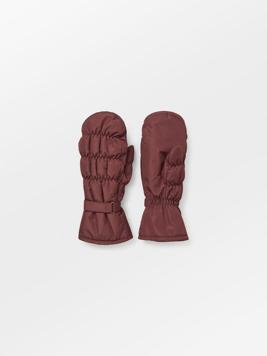 Becksöndergaard, Padded Nylona Mitten - Maroon Brown, accessories, accessories, winter accessories, winter accessories
