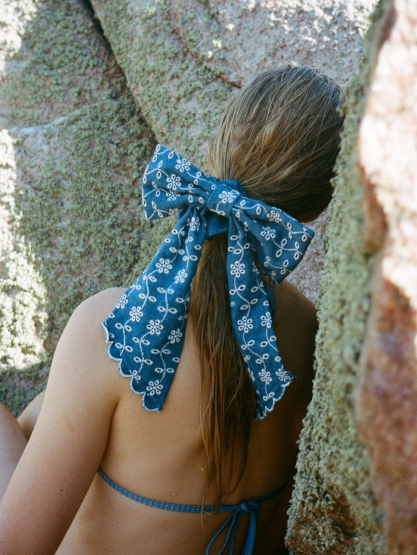 Angela Denim Bow Scrunchie OneSize BeckSöndergaard