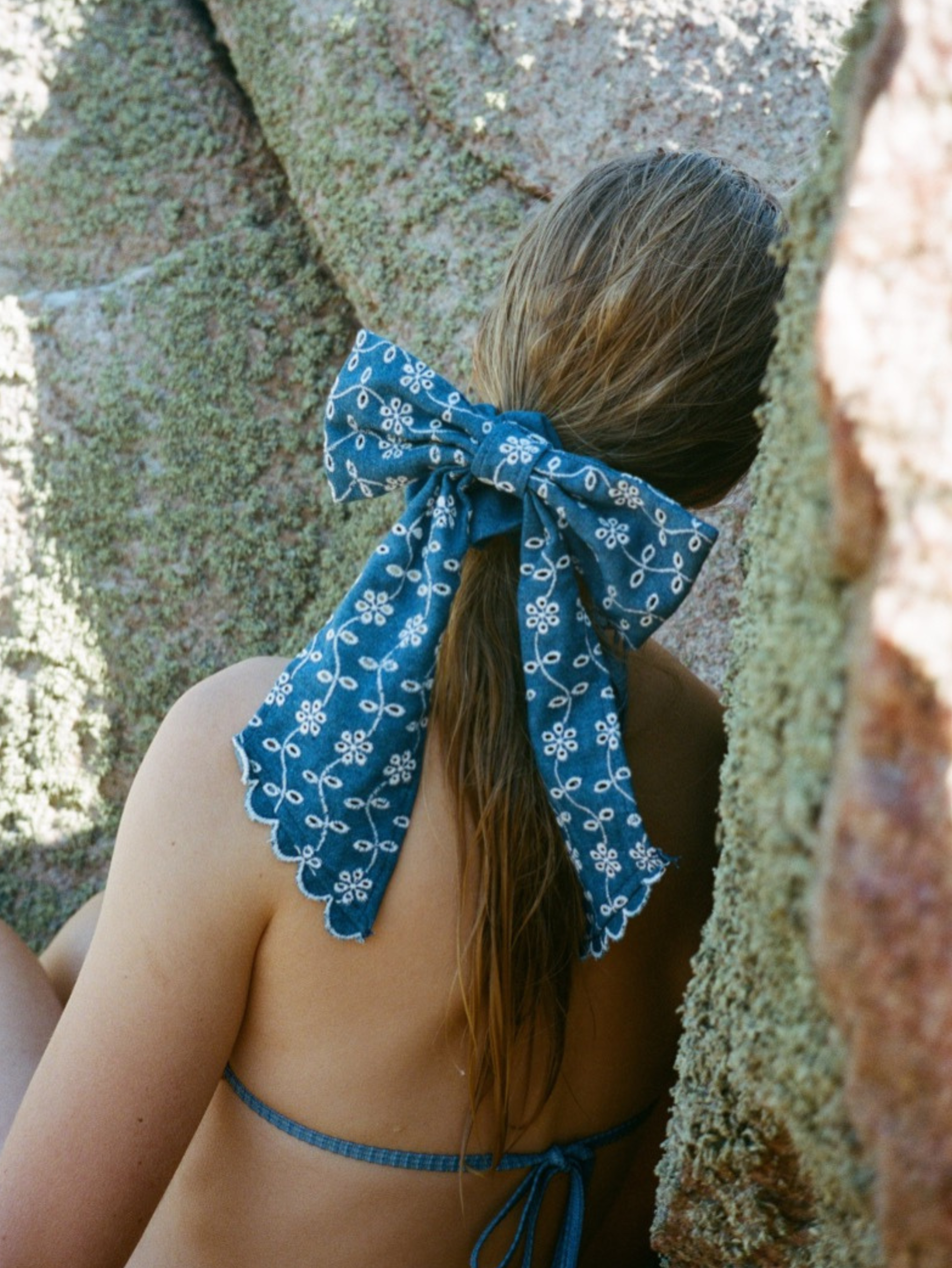 Angela Denim Bow Scrunchie OneSize BeckSöndergaard