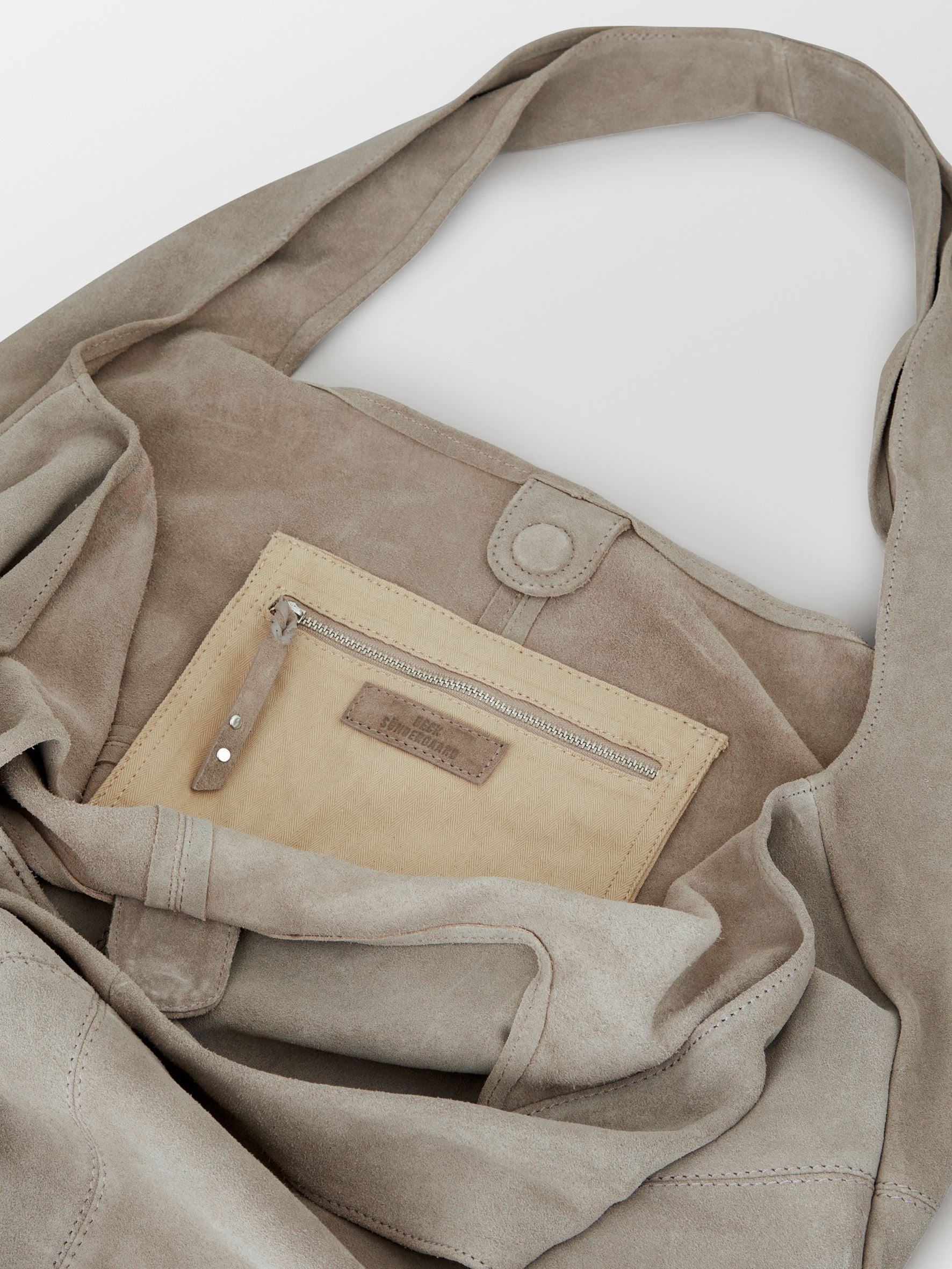 Suede Dalliea Shopper Bag - Gray OneSize BeckSöndergaard