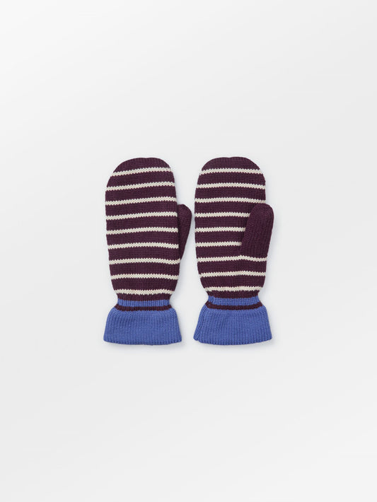 Thin Striped Emerald Mittens Clothing BeckSöndergaard
