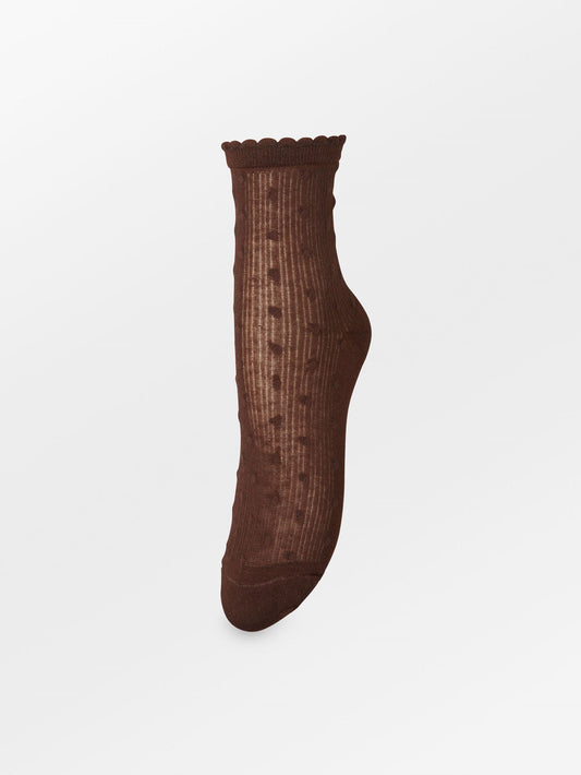 Becksöndergaard, Dotia Sheer Sock - Chocolate Brown, socks, socks