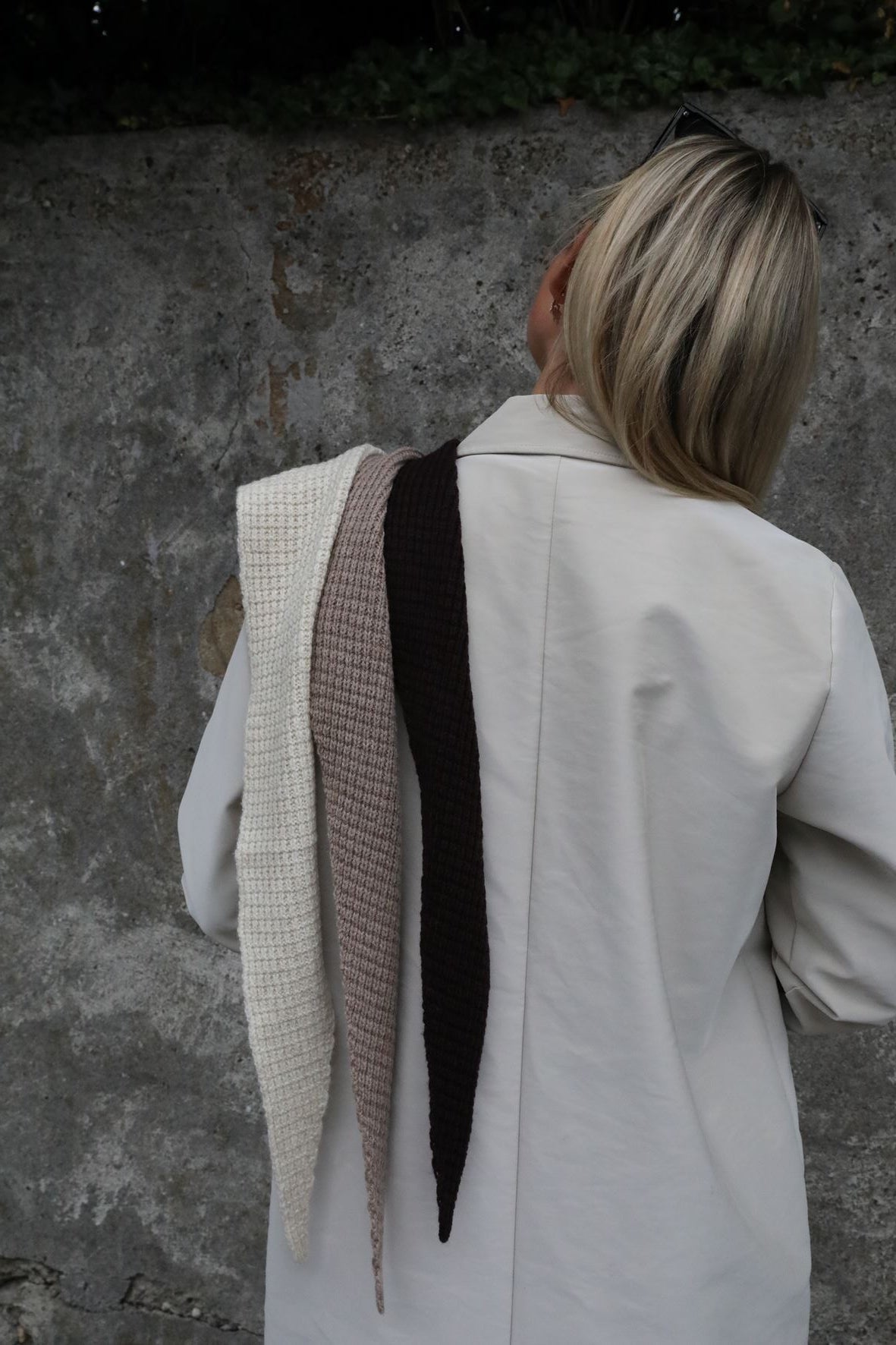 Becksöndergaard, Matty Triangle Scarf  - Dark Beige Melange, archive, archive, sale, sale, gifts