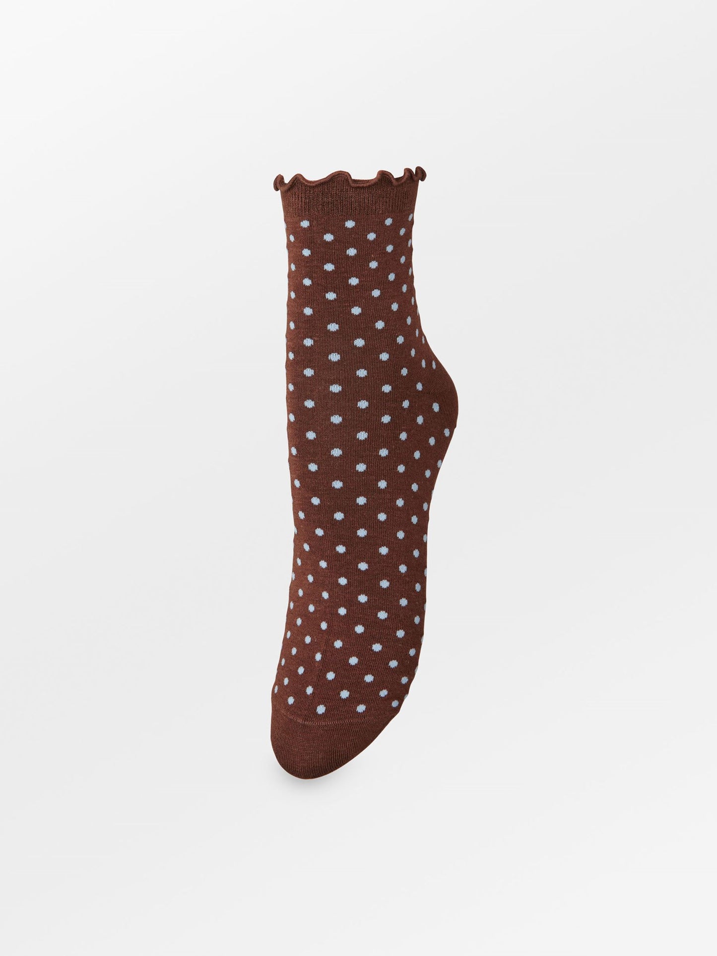 Becksöndergaard, Dotted Frilla Short Sock - Chocolate Brown, socks, socks