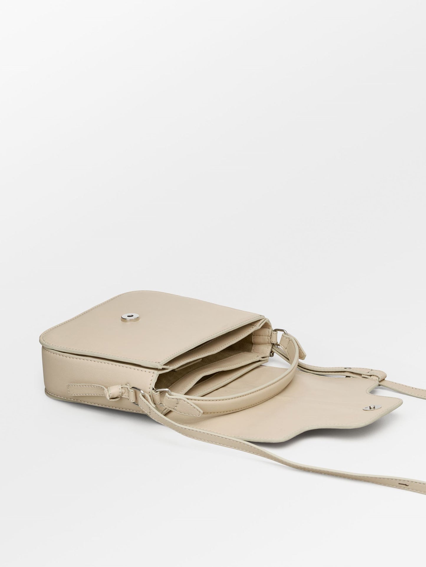 Glossy Iris Leather Crossbody Bag - Beige OneSize BeckSöndergaard