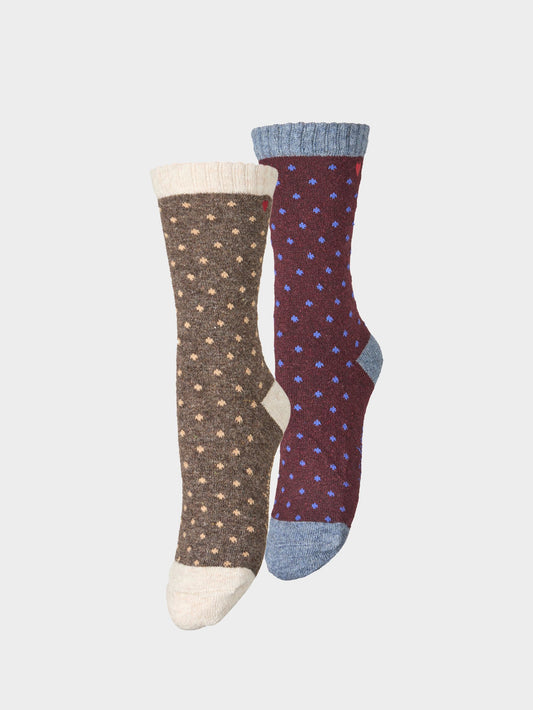Dotted Wola Sock 2 Pack OneSize BeckSöndergaard