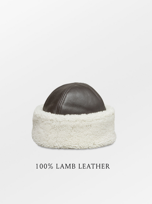 Becksöndergaard, Dora Smooth Shearling Hat - Dark Chocolate, accessories, winter accessories, accessories, winter accessories
