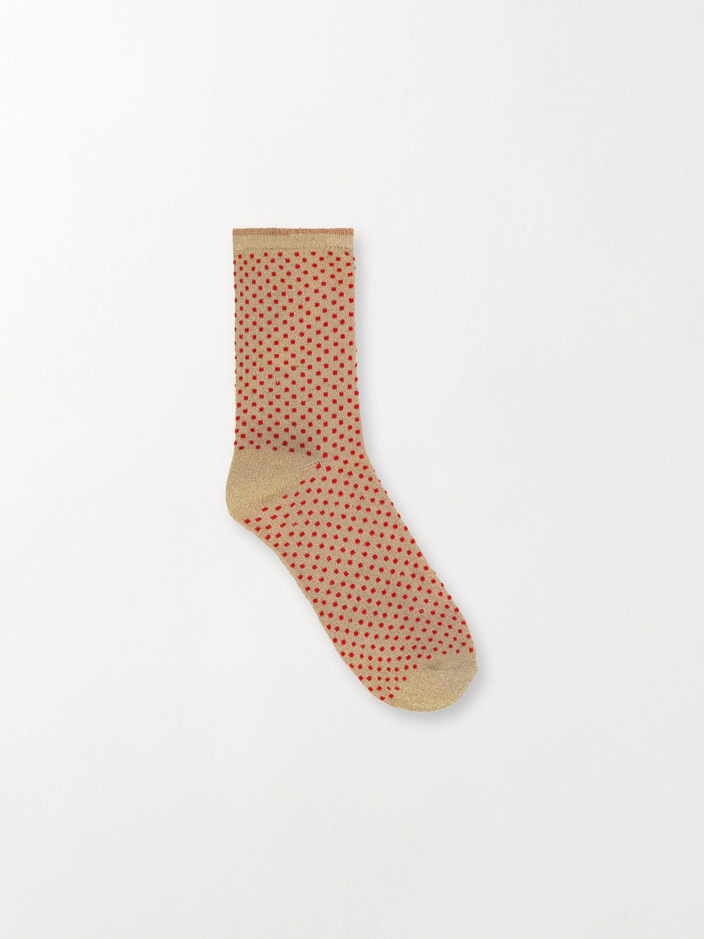 Dina Small Dots Sock - Beige/Red Socks BeckSöndergaard