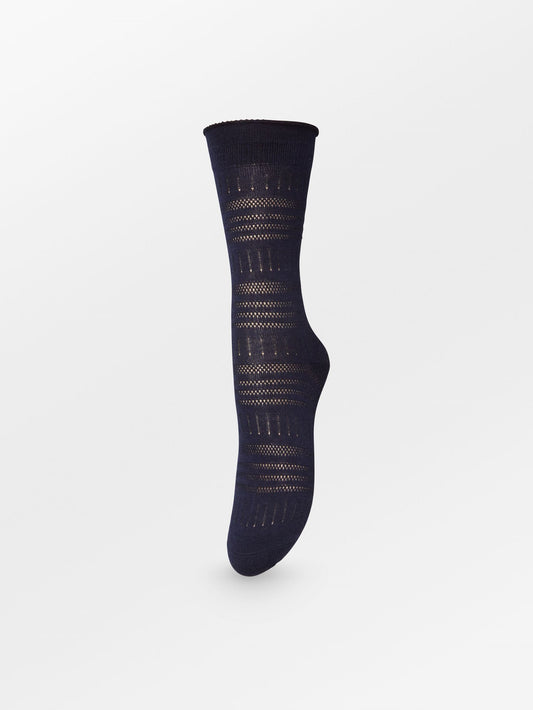 Becksöndergaard, Lucretia Wola Sock - Navy Blue, socks, socks