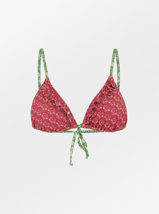 Becksöndergaard, Bloflora Bella Frill Bikini Top - Earth Red, swimwear, swimwear, swimwear, swimwear