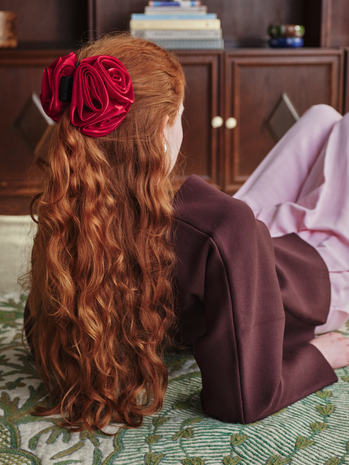 Becksöndergaard, Organza Flower Hair Claw - Tibetan Red, archive, archive, archive, party, black week, party