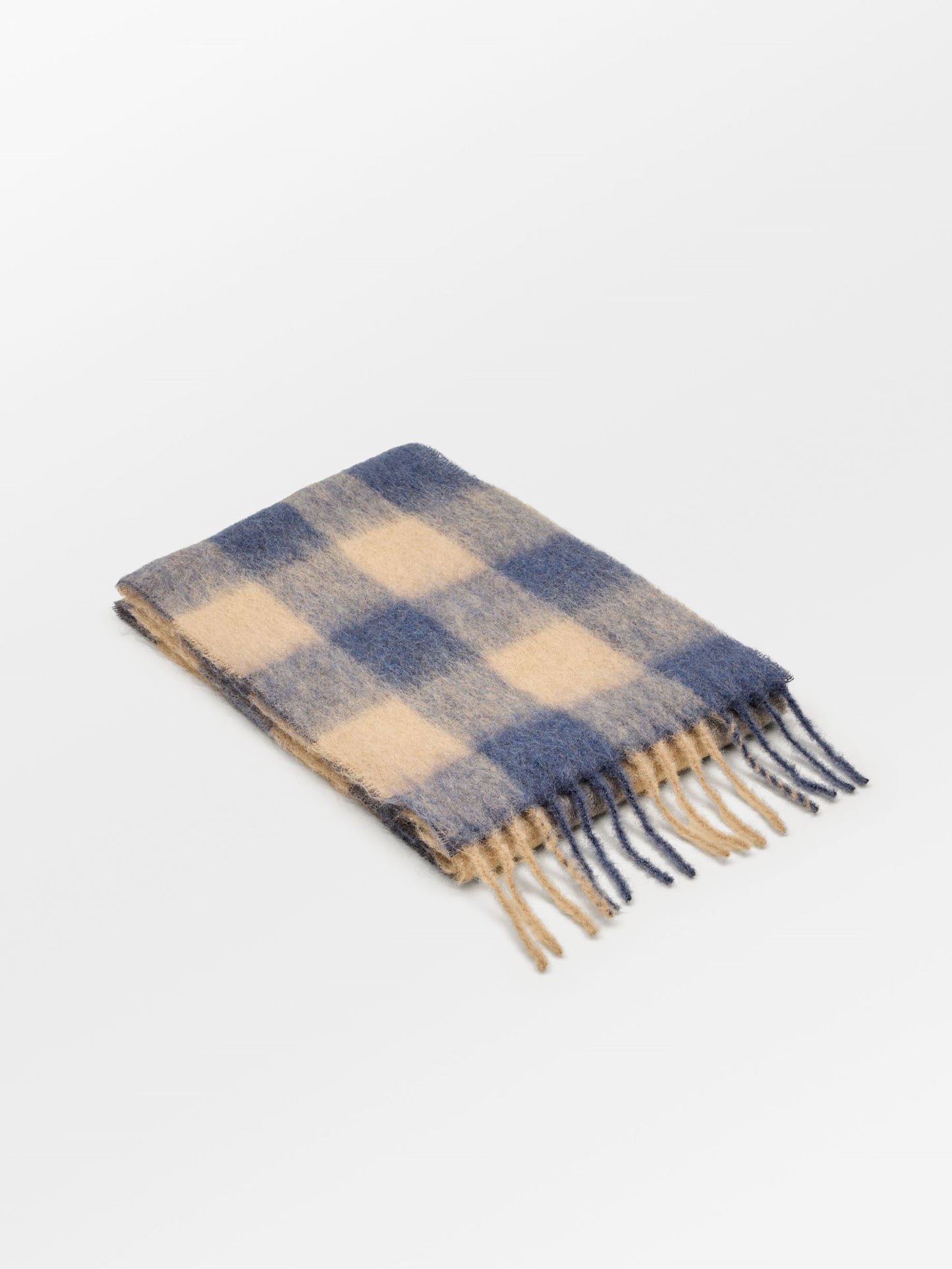 Check Mincho Scarf - Blue OneSize BeckSöndergaard