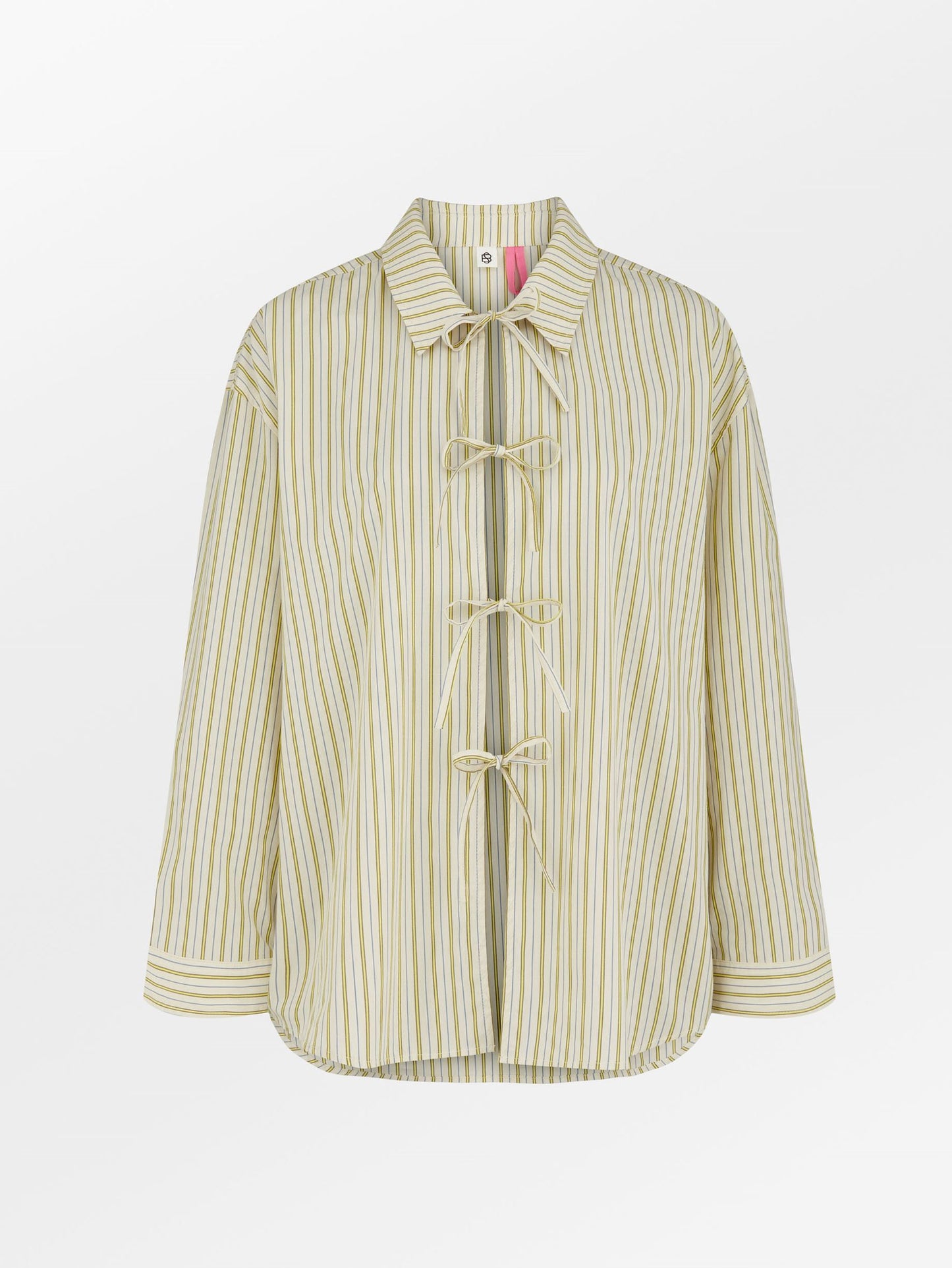 Becksöndergaard, Stripel Tiana Shirt - Off-White/Green, archive, homewear, sale, homewear, sale, archive