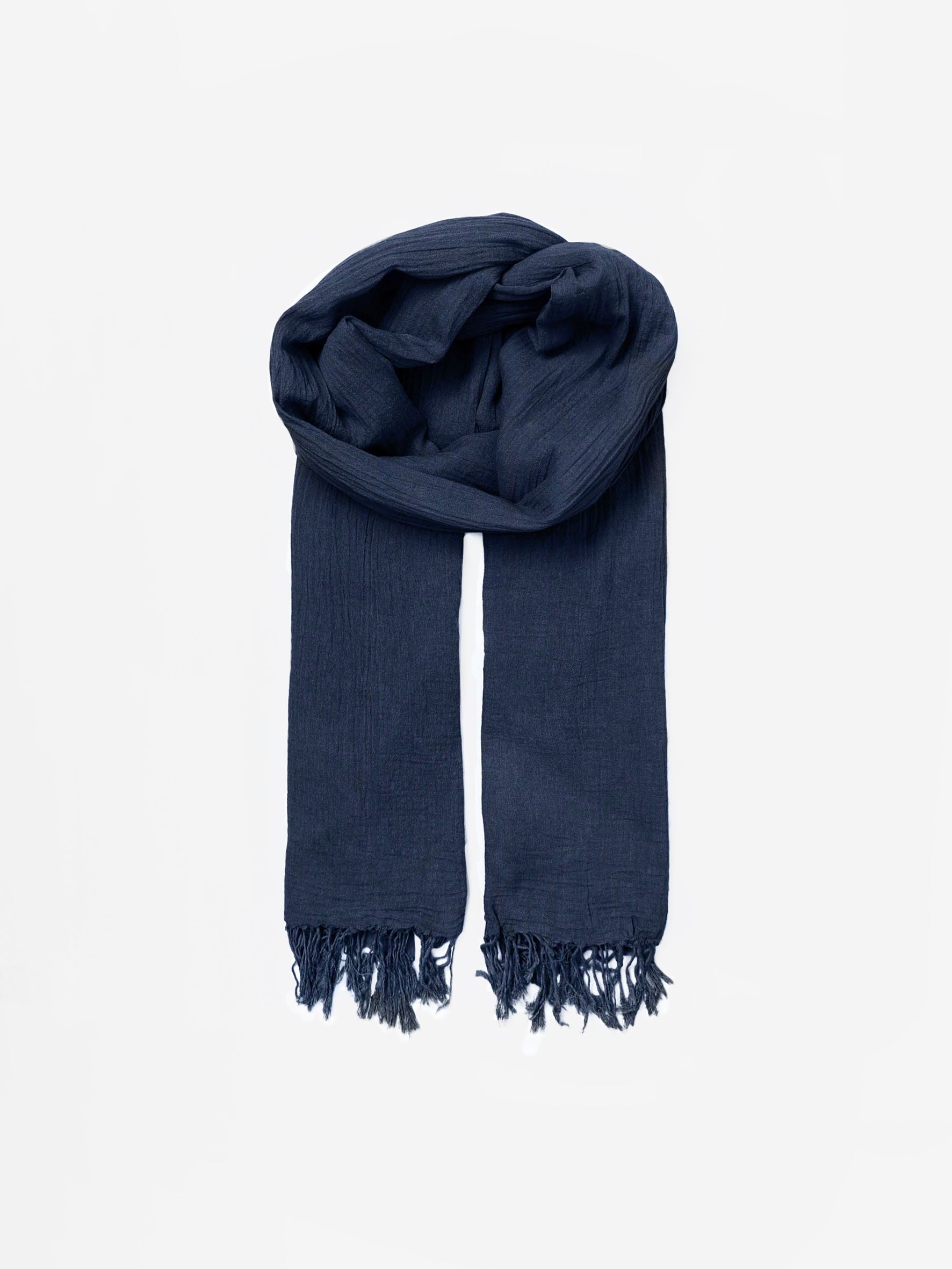 Solid Ilona Scarf - Navy OneSize BeckSöndergaard