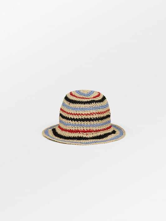 Becksöndergaard, Striped Saverina Straw Hat - Clear Blue Sky, accessories, accessories