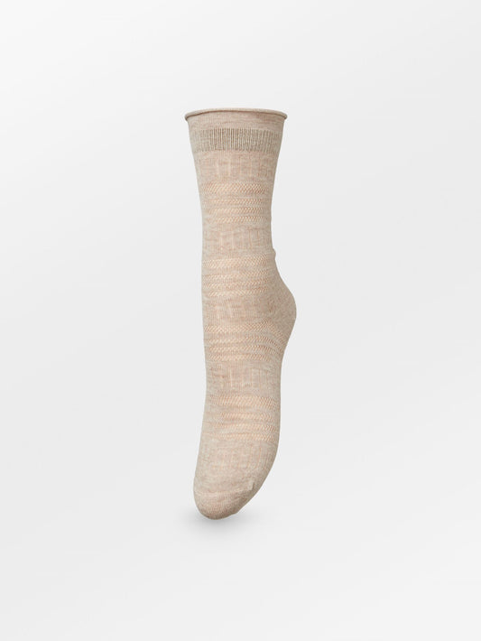 Becksöndergaard, Lucretia Wola Sock - Dark Beige Melange, socks, socks