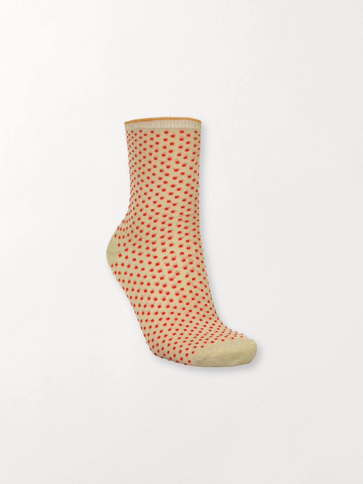 Dina Small Dots Sock - Beige/Red Socks BeckSöndergaard