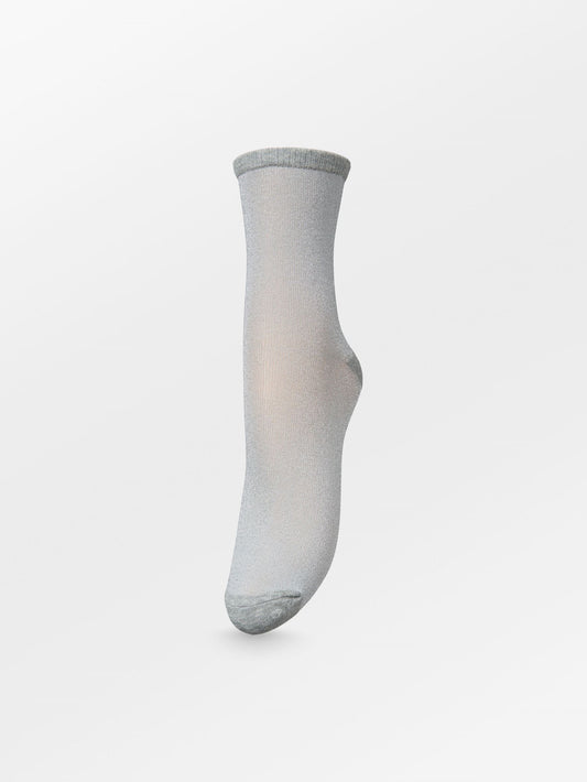 Dina Solid Glittersock - Grey Socks BeckSöndergaard