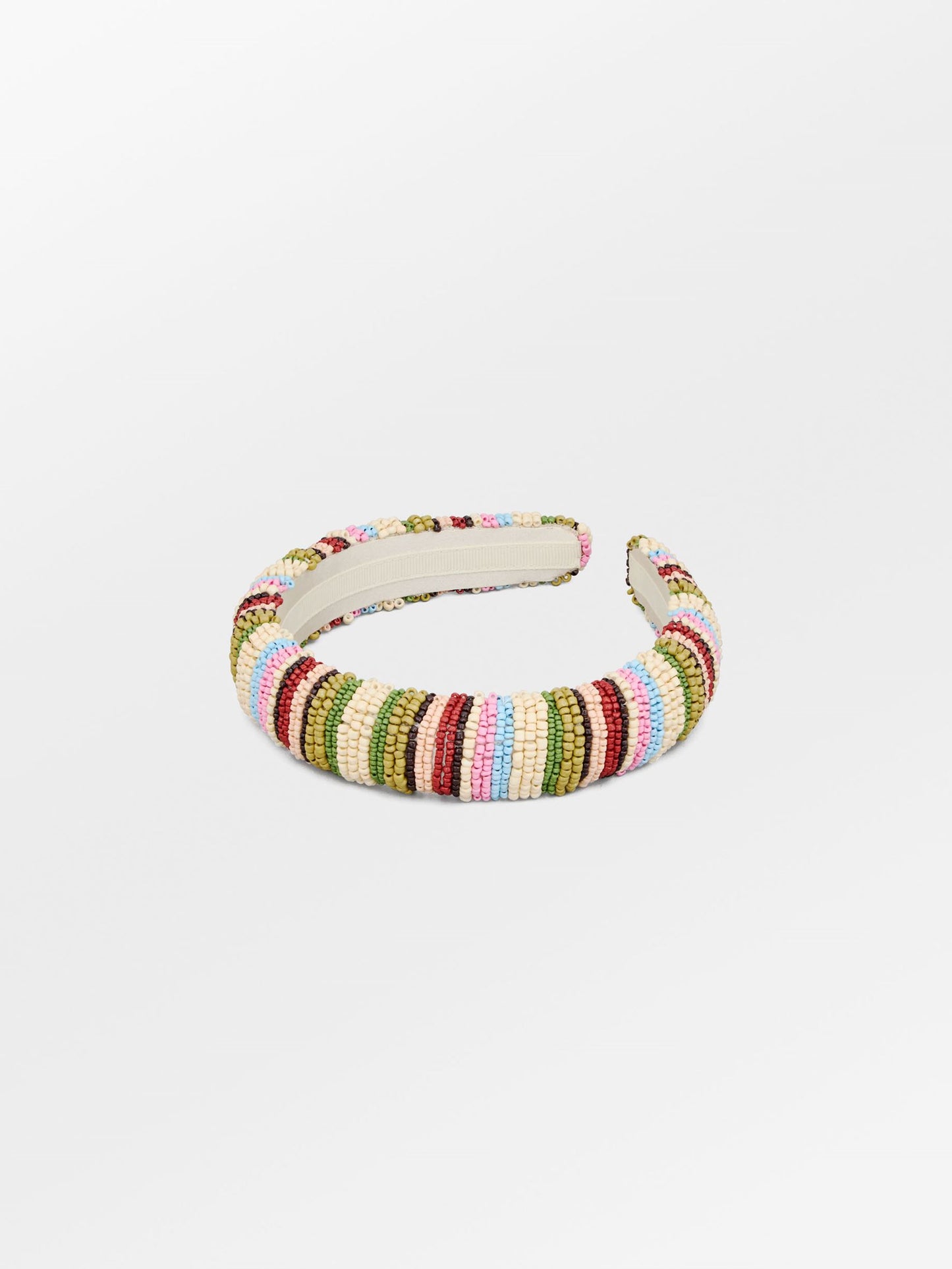 Becksöndergaard, Stripes Midi Beaded Hairbrace - Khaki Green, accessories, accessories, sale, sale, accessories, sale