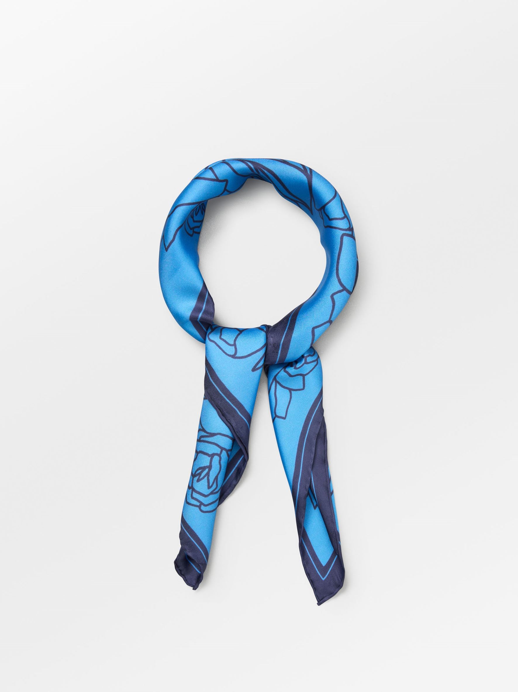 Becksöndergaard, Stencia Tulip Sia Scarf - Azure Blue, scarves, scarves, scarves, scarves