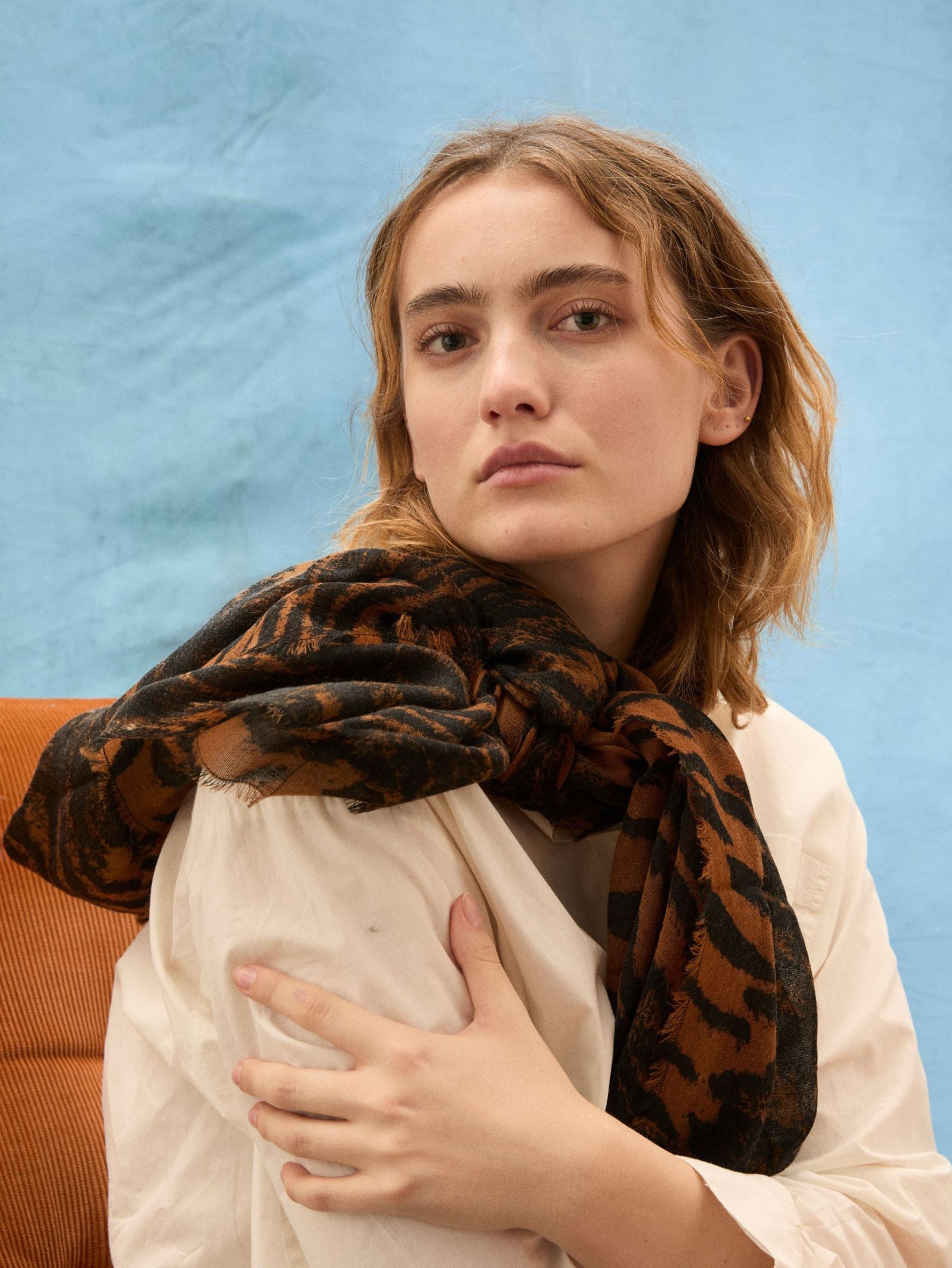 Becksöndergaard, Tigarea Woo Scarf - Brown Sugar, scarves, archive, scarves, archive, sale, sale, black week, black week