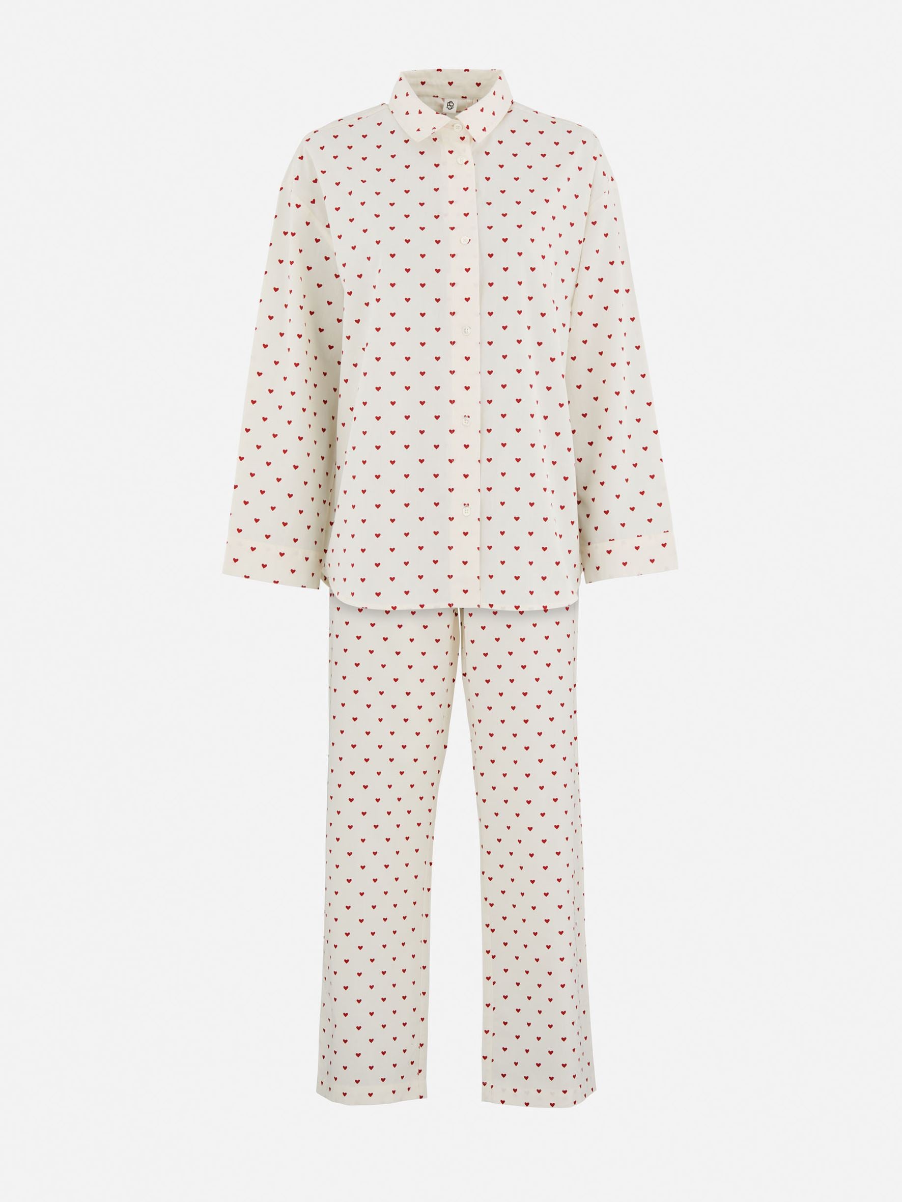 Becksöndergaard, Amor Pyjamas Set - Off-white/Red, homewear, homewear, gifts, gifts