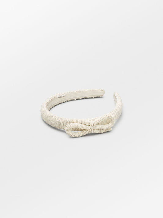 Becksöndergaard, Bow Slim Beaded Hairbrace - Off White, accessories, sale, sale, accessories, sale