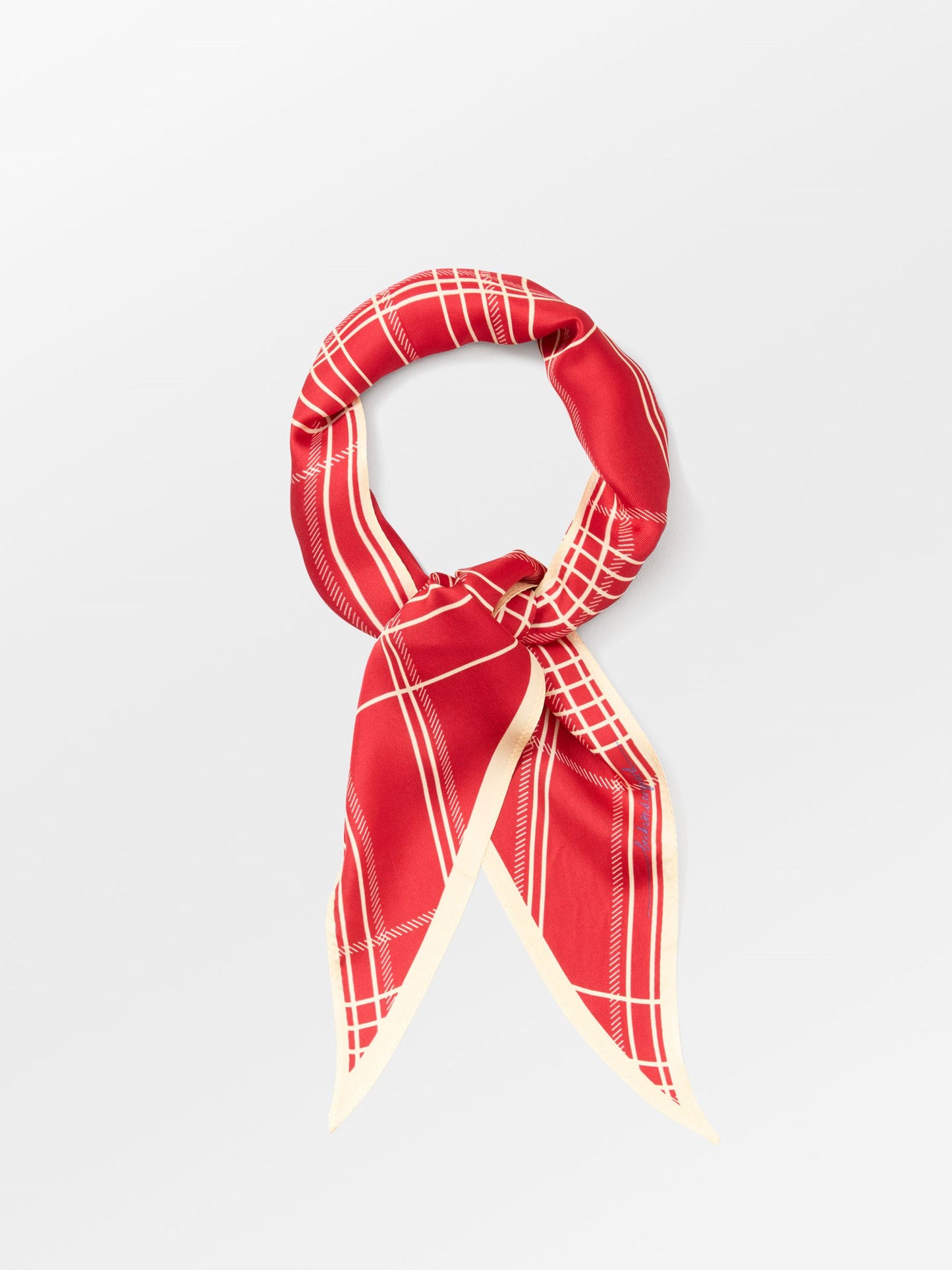 Becksöndergaard, Grid Triangle Sia Scarf - Salsa Red, winter accessories