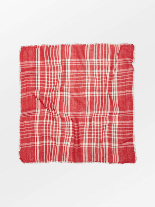 Becksöndergaard, Grid Cowea Scarf - Salsa Red, scarves, winter accessories, scarves, winter accessories