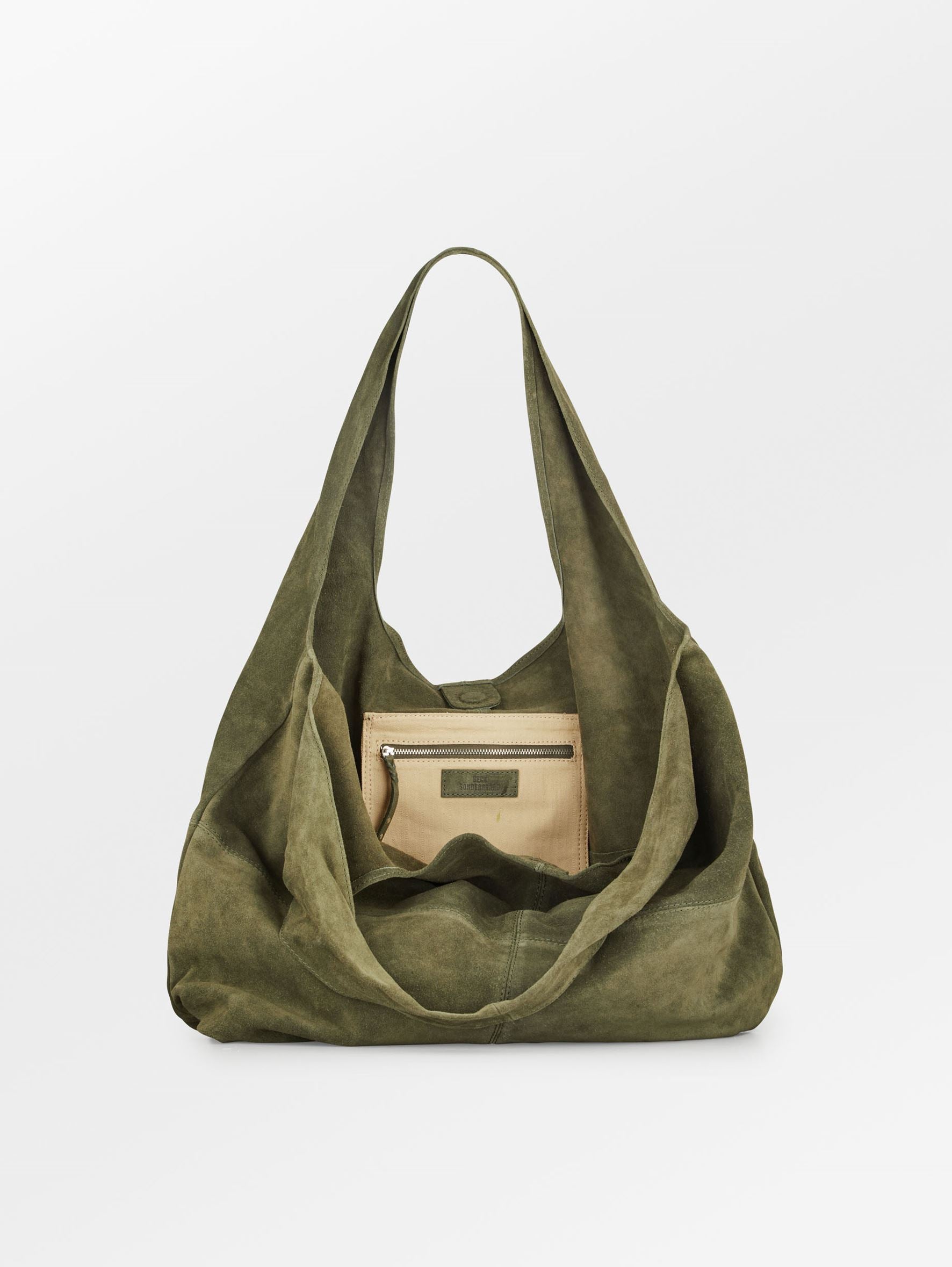 Suede Dalliea Shopper Bag - Green OneSize BeckSöndergaard