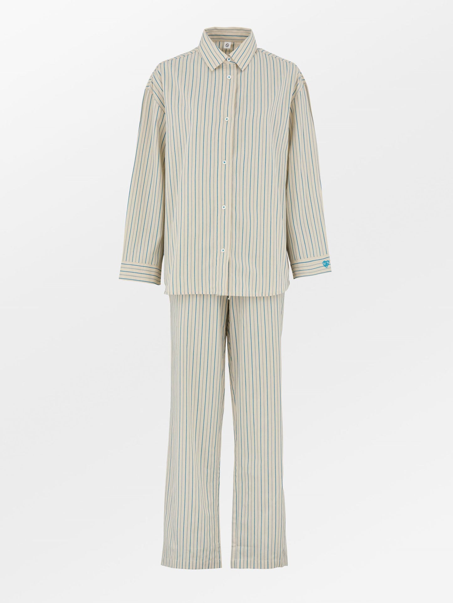 Becksöndergaard, Suri Pyjamas Set - Off-White/Blue, archive, homewear, homewear, archive, black week, black week
