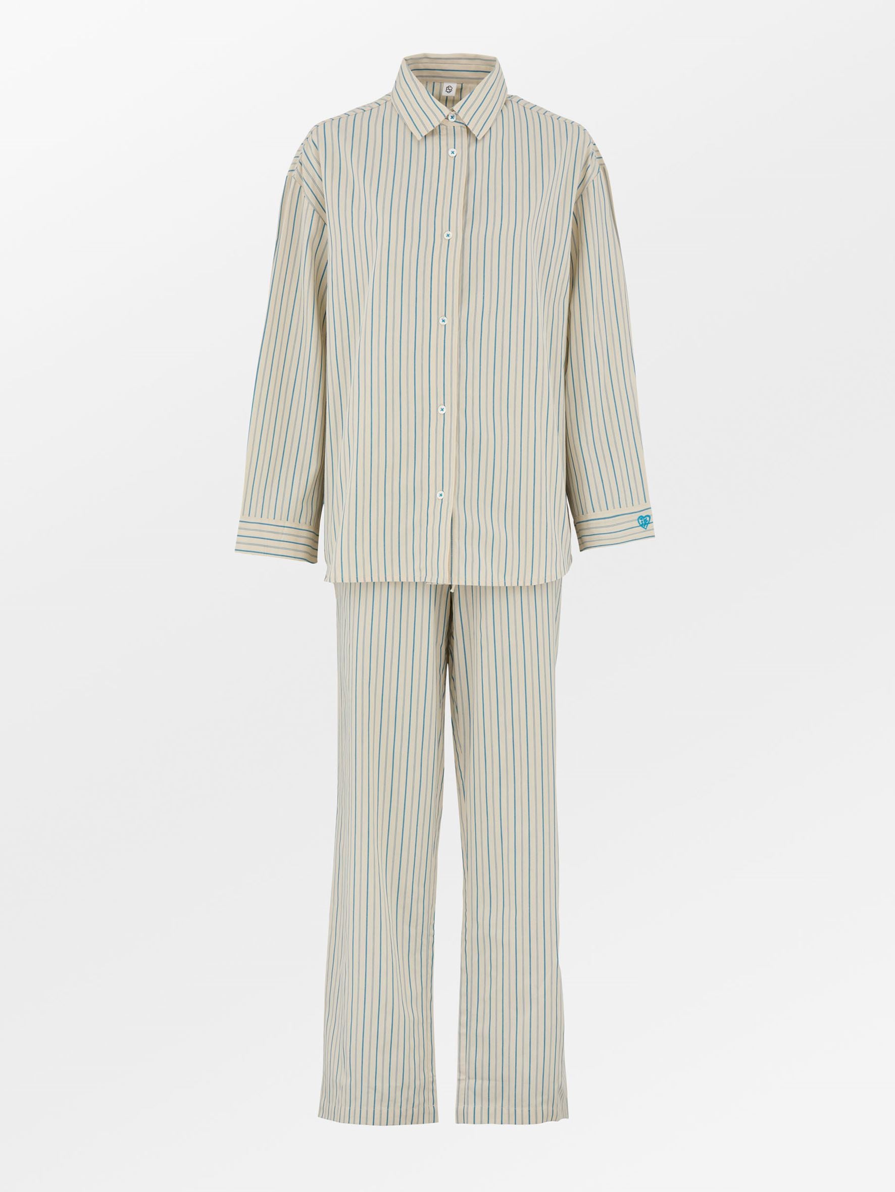 Becksöndergaard, Suri Pyjamas Set - Off-White/Blue, archive, homewear, homewear, archive, black week, black week