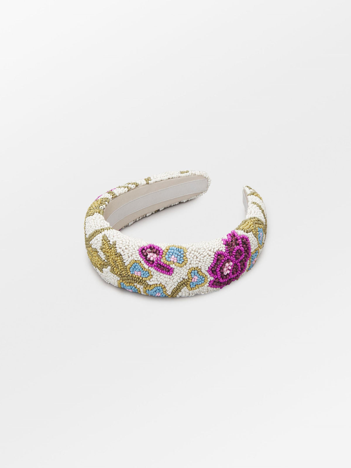 Becksöndergaard, Wintaflora Wide Beaded Hairbrace - Silver Birch White, accessories, accessories, accessories