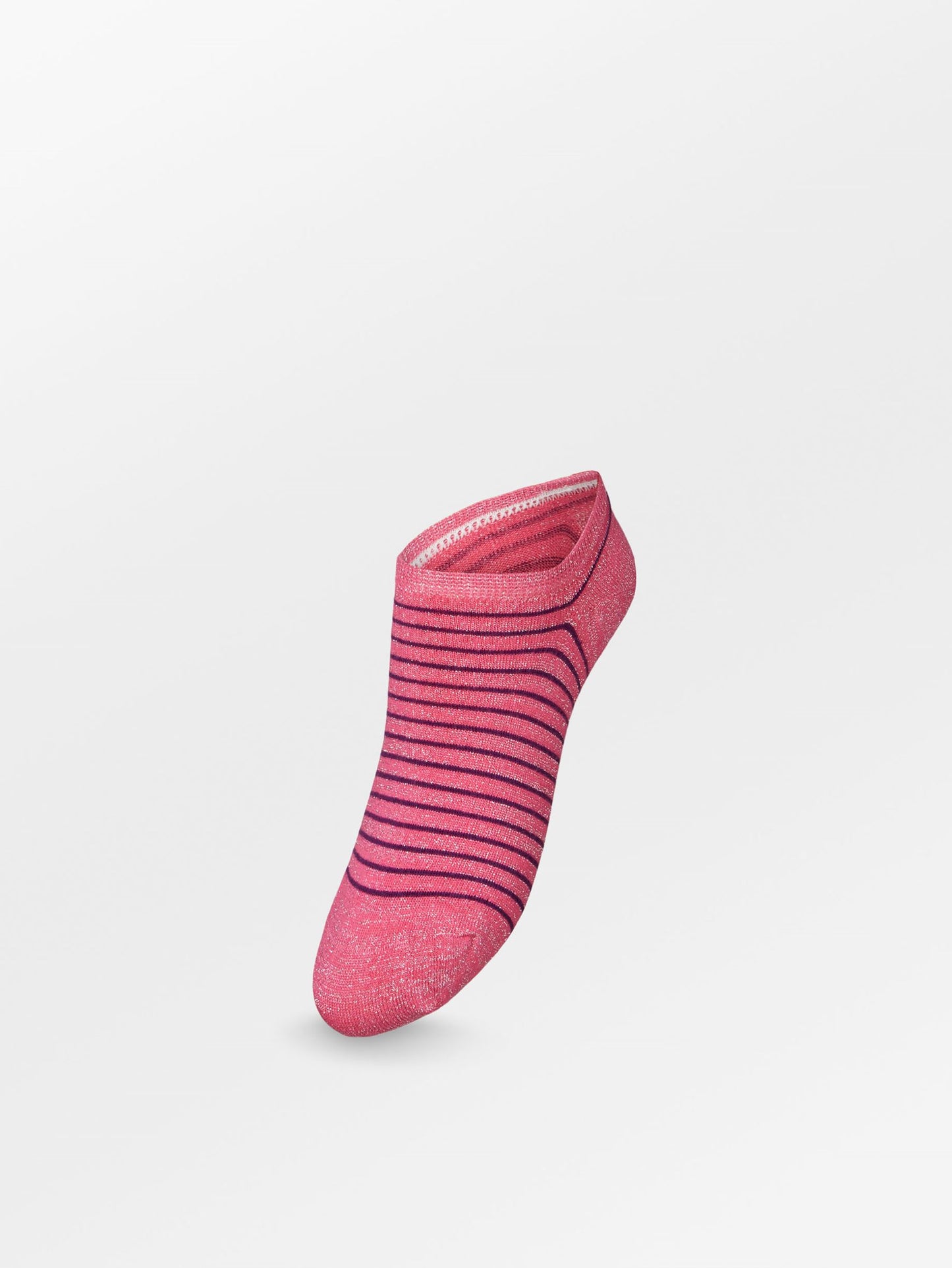 Stripe Glitter Sneakie Sock - Hot Pink Socks BeckSöndergaard