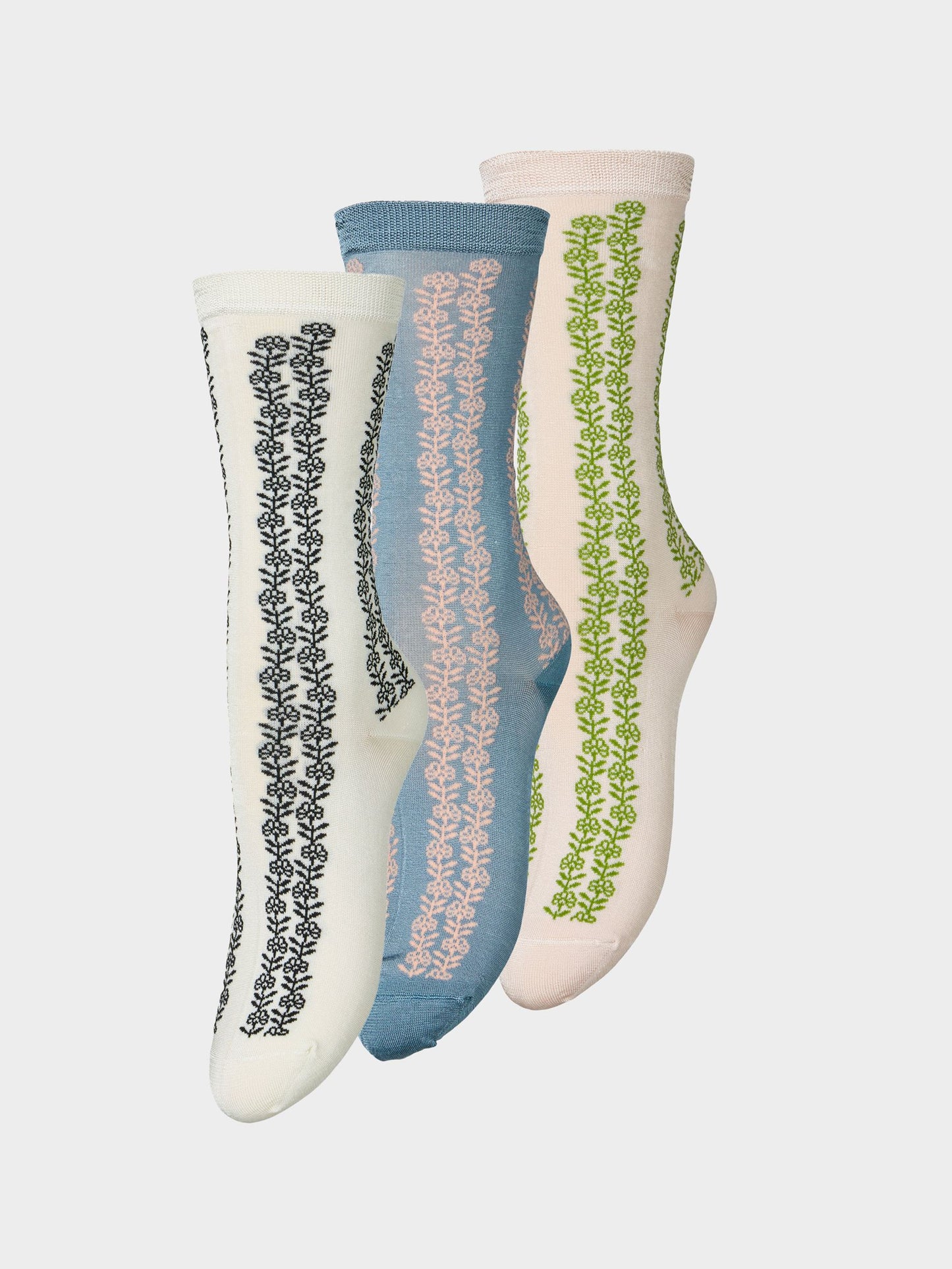 Becksöndergaard, Teila Visca Sock 3 Pack - White/Blue/Peach, socks, archive, archive, sale, sale, socks