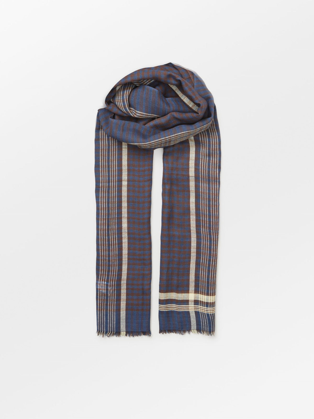 Becksöndergaard, Checkia Cowea Scarf  - Vintage Indigo Blue, scarves, scarves